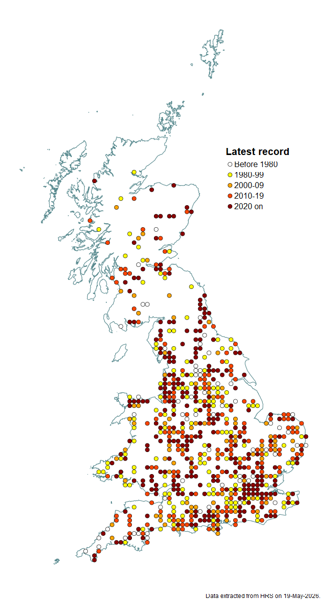 Distribution map for Criorhina floccosa