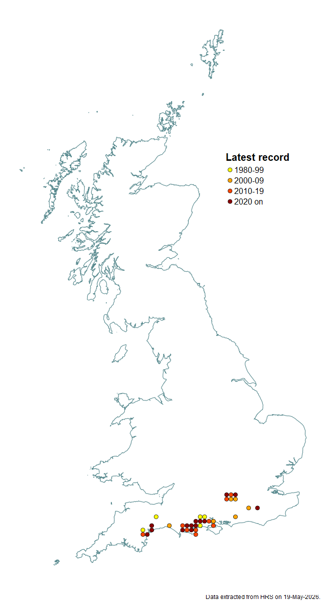 Distribution map for Pelecocera tricincta