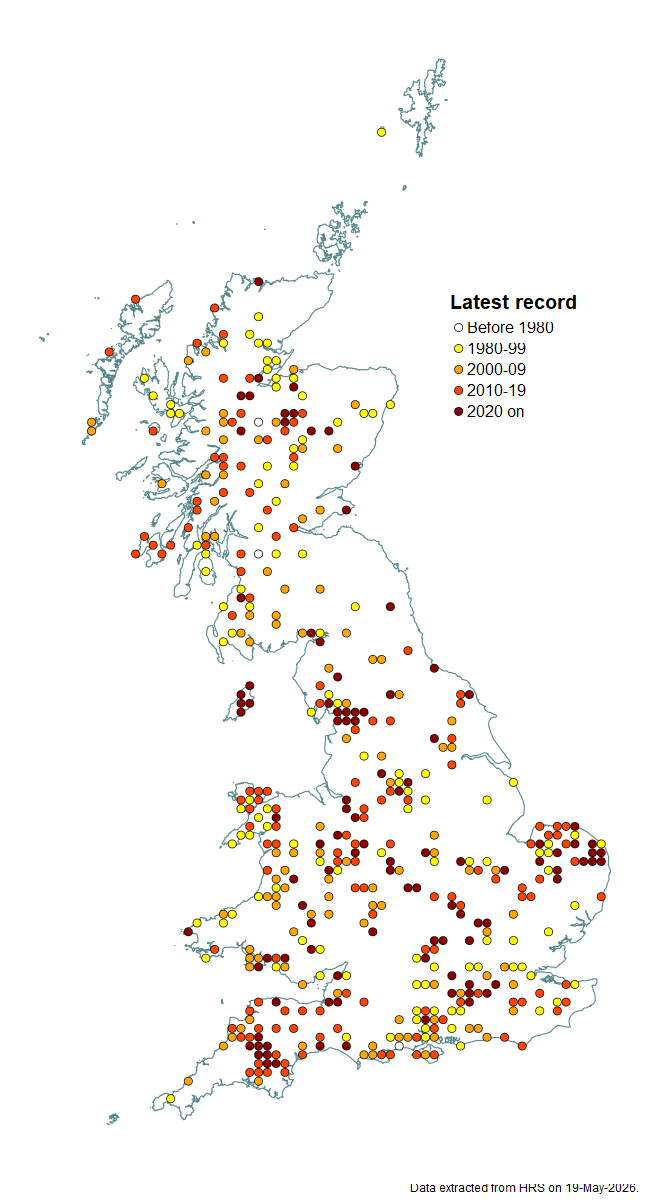 Distribution map for Platycheirus occultus