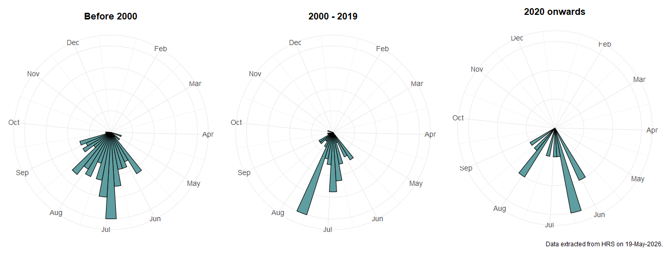 Phenology plots for Didea intermedia