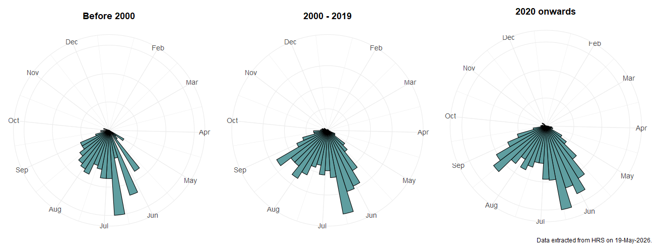Phenology plots for Riponnensia splendens