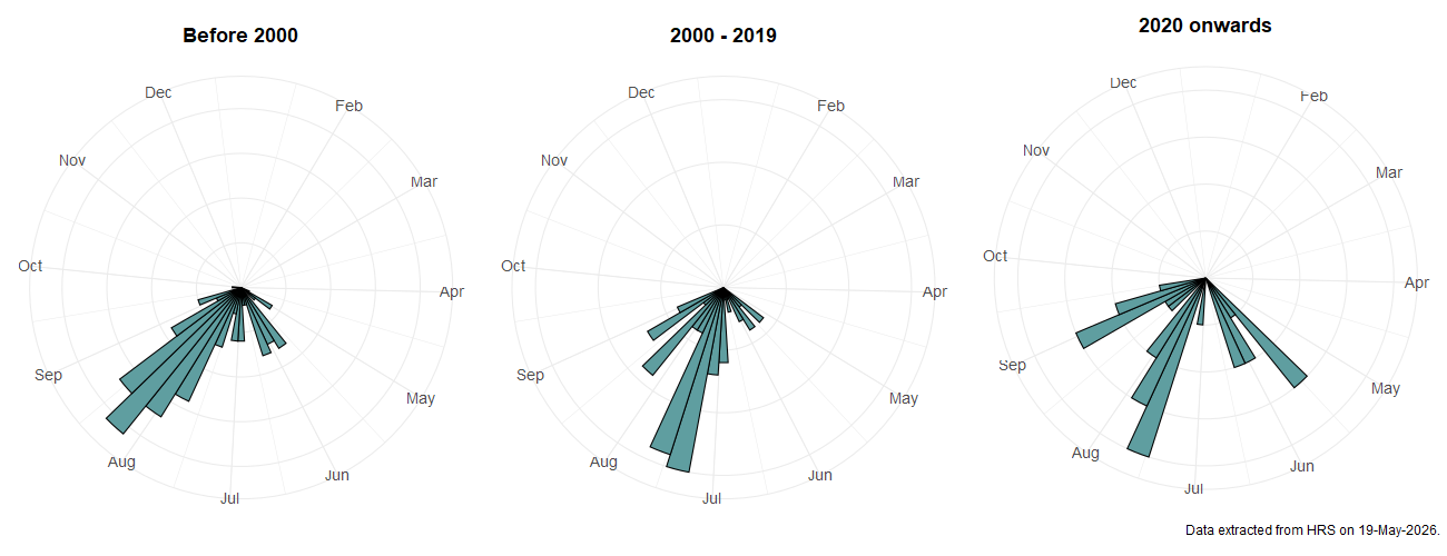Phenology plots for Triglyphus primus