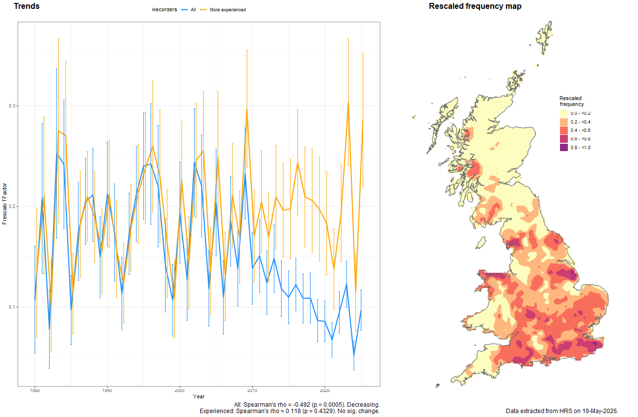 Trend plots for Brachyopa scutellaris