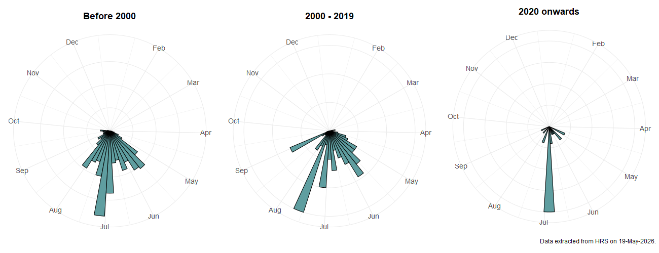 Phenology plots for Neoascia geniculata
